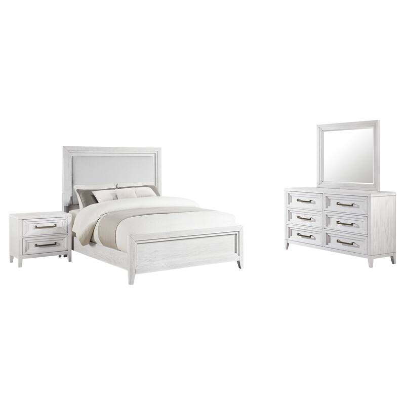 Marielle 4-piece Bedroom Set Distressed White