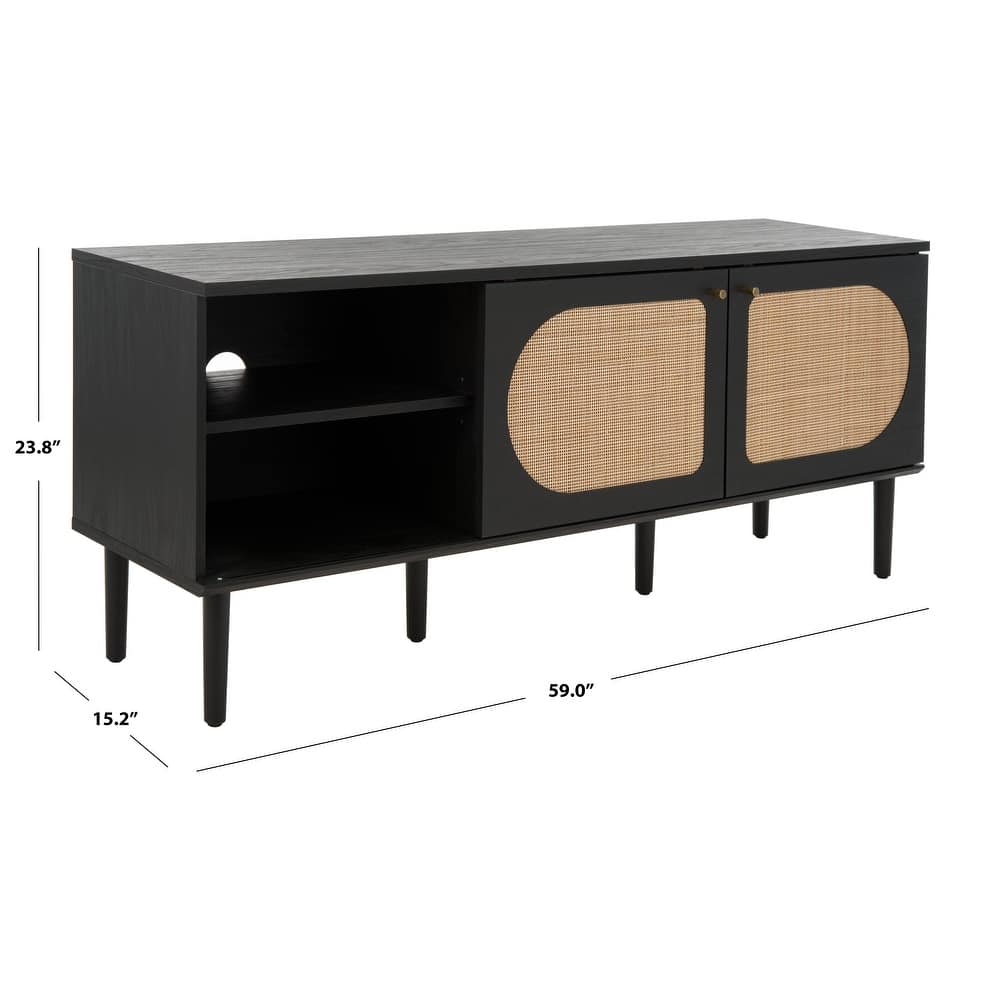 SAFAVIEH Krystina 2 Door 2-Shelf Media Stand - 59" W x 15" D x 24" H - 59Wx15Dx24H