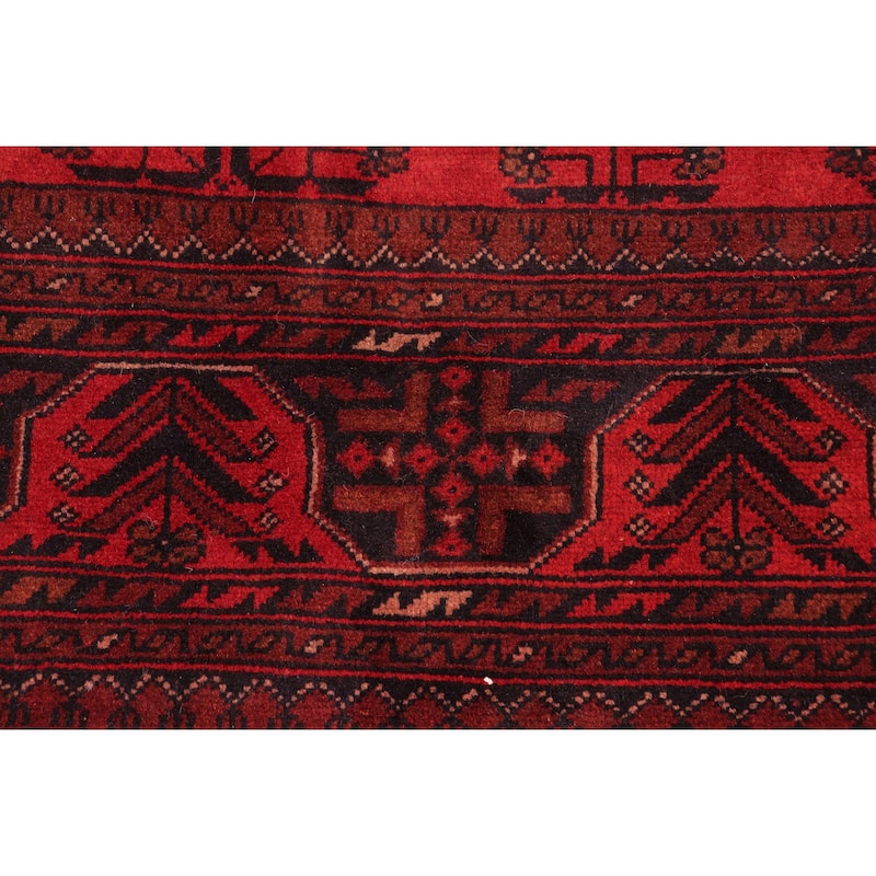 Rustic Biljik Khal Mohammadi Kimberly Red/Black Rug - 4'9'' x 6'6''