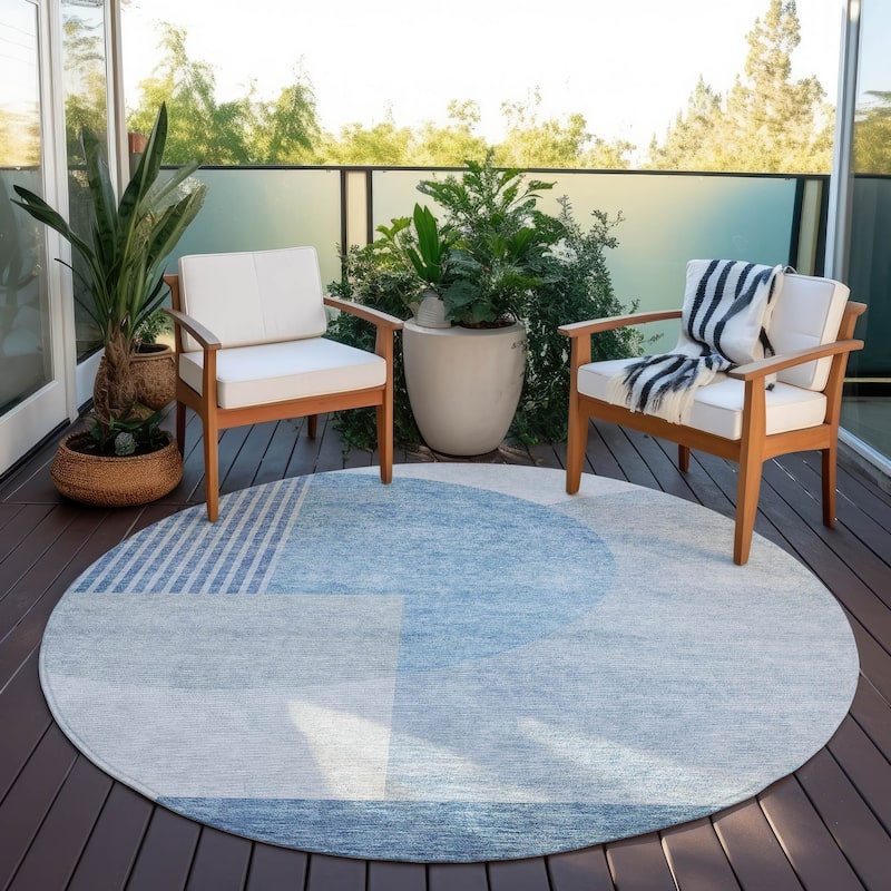 Machine Washable Indoor/ Outdoor Chantille Contemporary Deco Rug