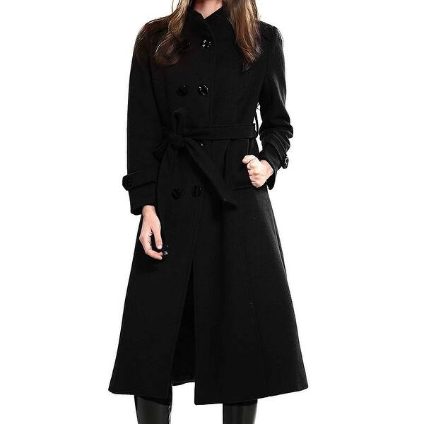 Shop Escalier Women S Trench Coat Black Size Xl Winter Double
