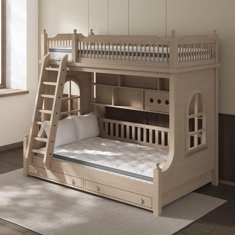 Roomfitters 8 Inch Twin Hybrid Mattress, Supportive Bonnell Spring and Foam Bed for Compact Spaces, Fiberglass Free, Grey+White