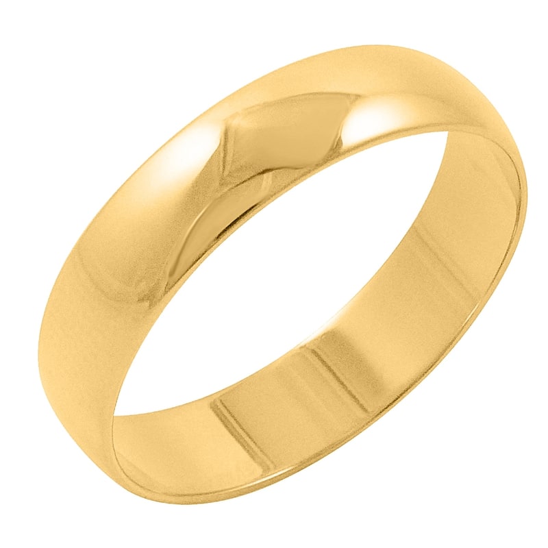 Oxford Ivy Men's 10K Gold 4mm Classic Wedding Band Available Ring Sizes 7-14 - 10 - Yellow
