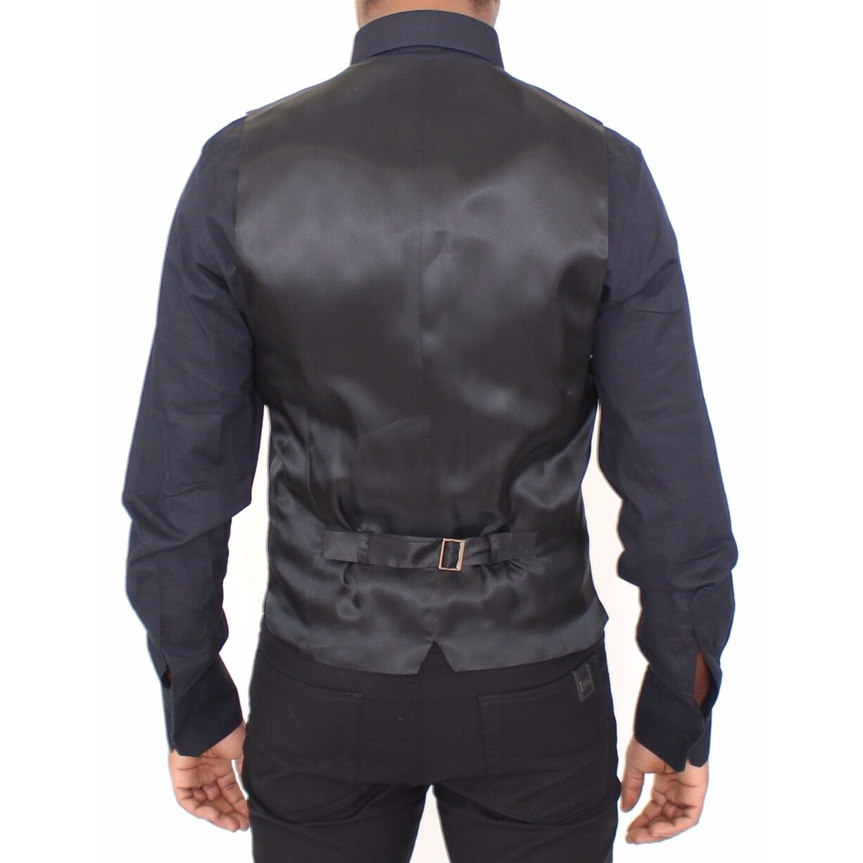 Shop Dolce Gabbana Black Striped Wool Silk Dress Vest Men S Gilet Free Shipping Today Overstock 23624673 It44 Xs