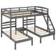 preview thumbnail 27 of 34, Pine Wood Bunk Bed with Triple Sleeping Space, Built-in Middle Drawer, and Safety Guardrail