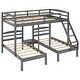 preview thumbnail 8 of 7, Pine Wood Full over Twin Bunk Bed with Triple Sleeping Space & Middle Drawer