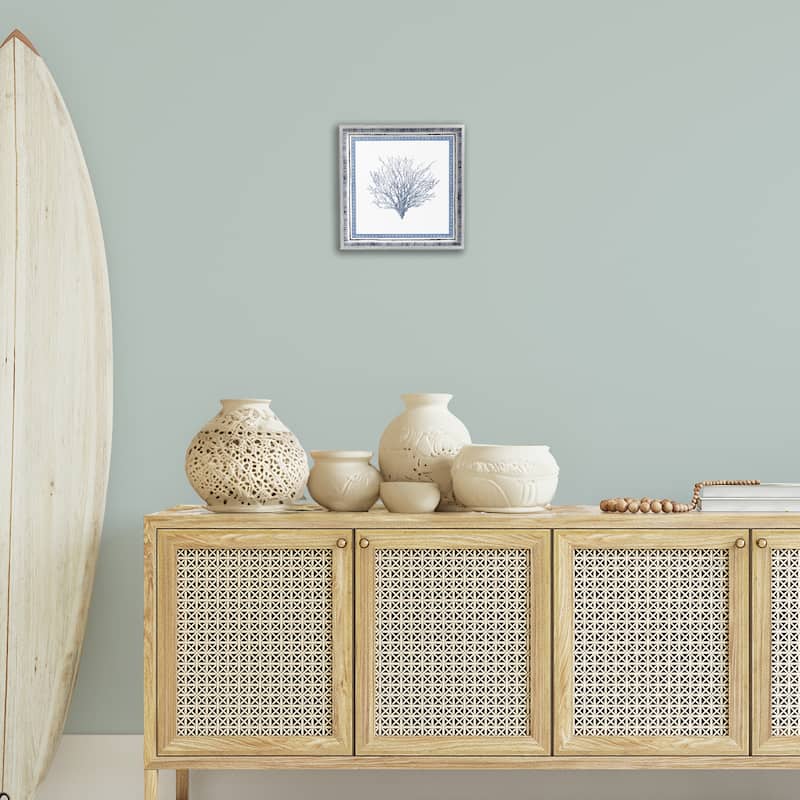 Stupell Bordered Oceanic Coral Framed Giclee Art Design By Lanie Loreth