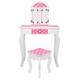 Three-Fold Mirror Single-Drawing Curved Foot Children Dressing Table Red Dots - 23.63 x 11.03 x 38.59