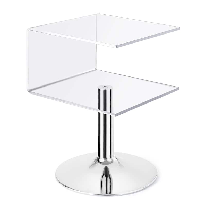 Modern Acrylic Clear Side Table C-shaped End Table - 23.6"H x 15.8"W x 15.8"L