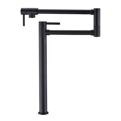 Deck Mount Pot Filler Faucet Brass Single Hole Brass Folding Double Joint Swing Arm Kitchen Sink Faucets