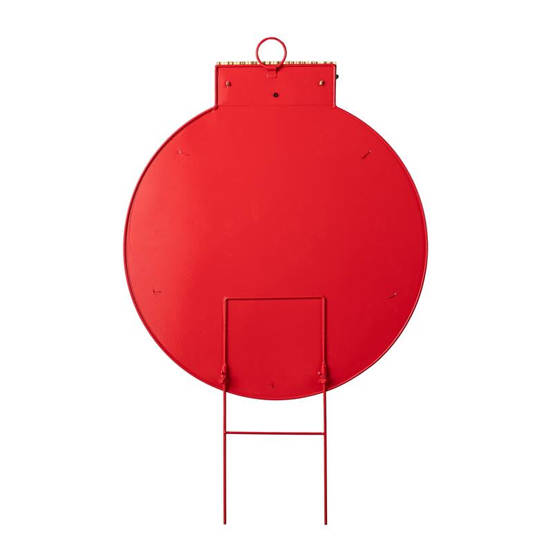 Glitzhome Metal Lantern Christmas Ornament Yard Stake Hanging Decoration