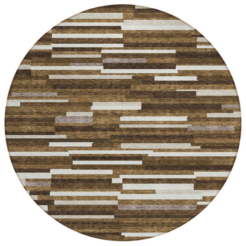 HomeRoots Striped Transitional Rectangle Outdoor Rug