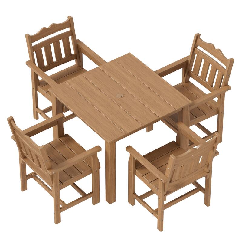 HIPS Outdoor Dining Set, Ergonomic Patio Chairs and Table(Set of 5)