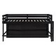 preview thumbnail 10 of 10, Twin Size Loft Bed for Kids,Wooden Loft Bed w4Storage Drawers,Cabinet,Shelves,Low Loft Bed Frame with Safety Guardrails,Espresso