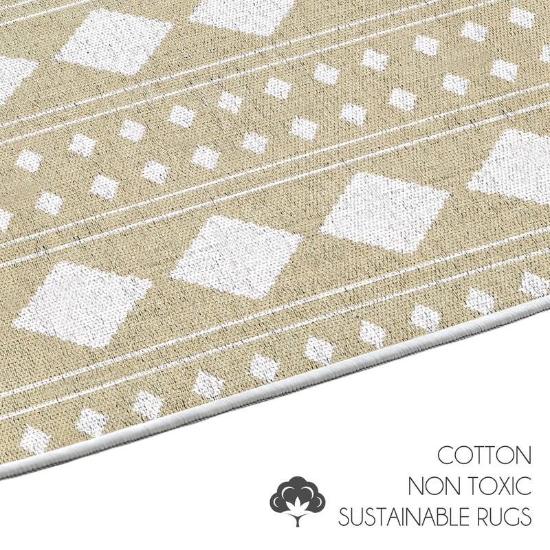 Sussexhome Heavy Duty Ultra Thin Non Slip Washable Cotton Indoor Rug - 2' x 3'