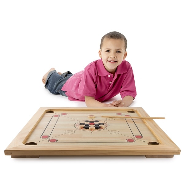 Carrom Board Game - Wooden Strike and Pocket Game Set by Hey! Play