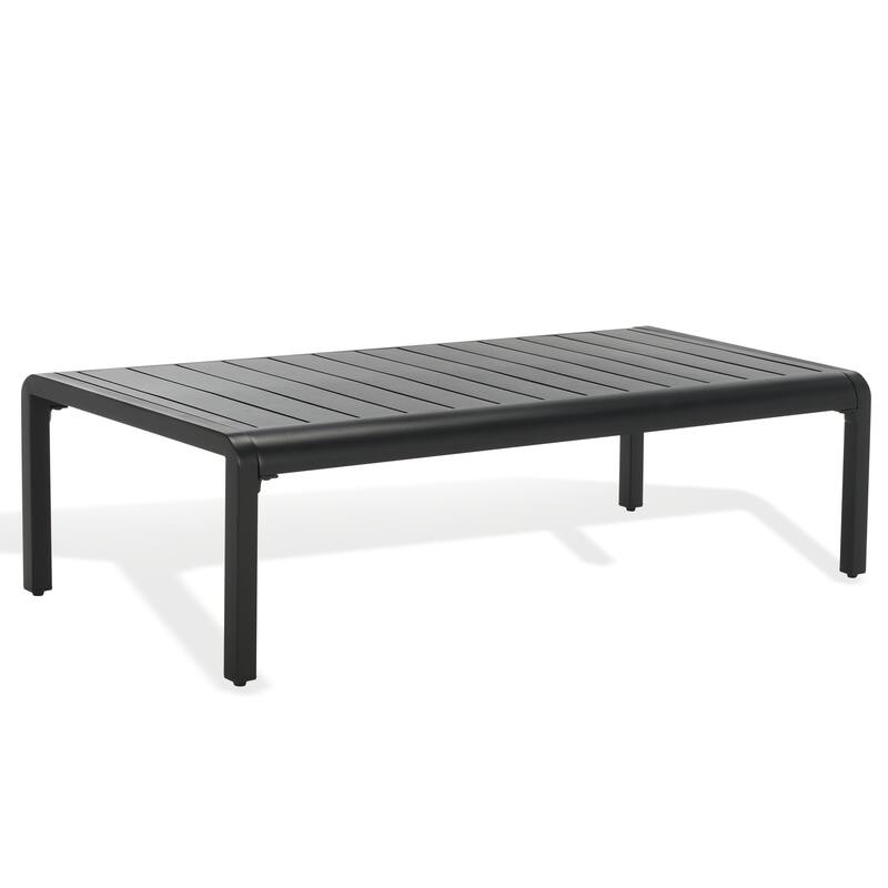 SAFAVIEH Couture Outdoor Patio Furniture Guam Aluminum Coffee Table - 43"W x 22"D x 13"H
