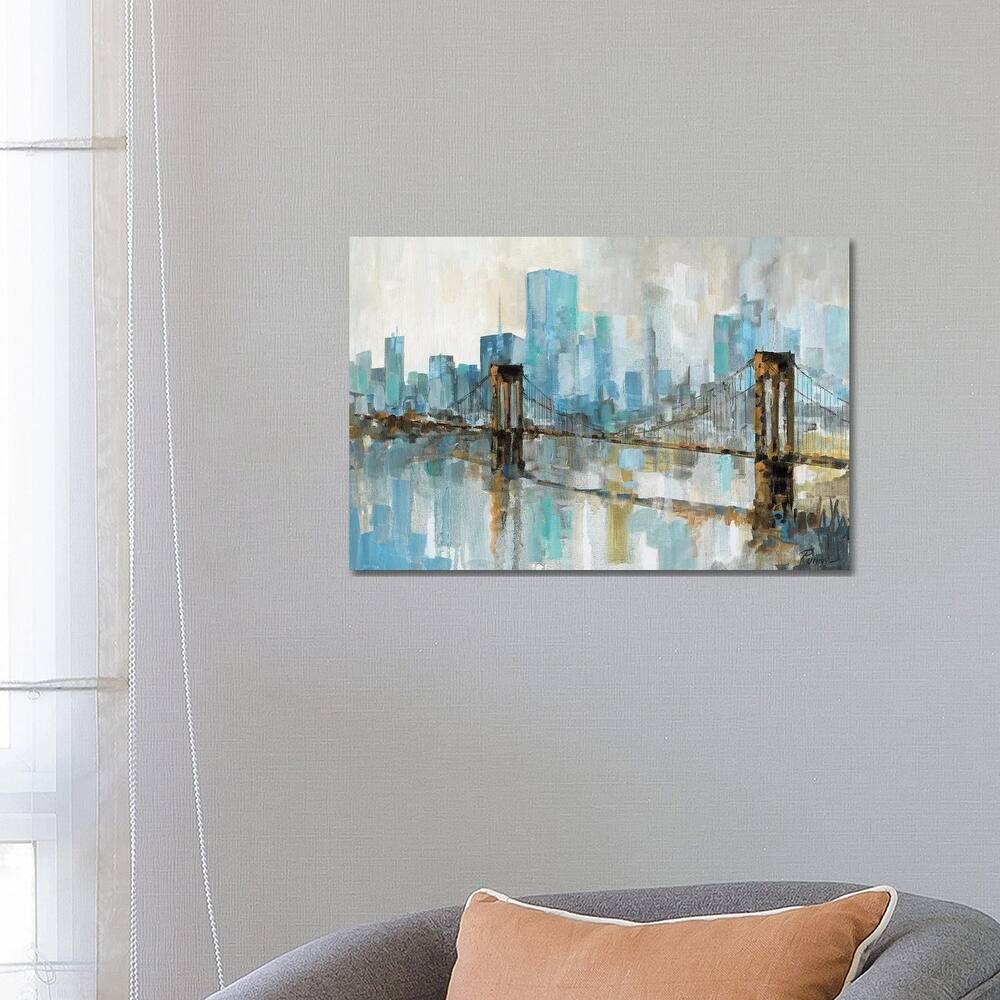 iCanvas "Teal City Shadows" by Ruane Manning Canvas Print