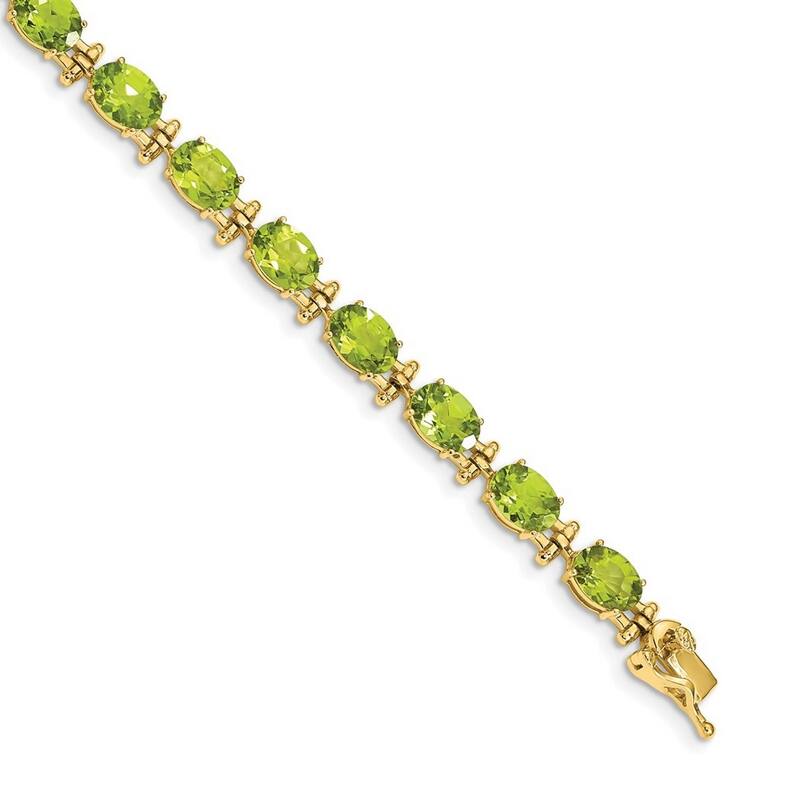 Curata 5mm 14k Peridot Bracelet