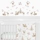 preview thumbnail 1 of 2, Sweet Jojo Designs Boho Woodland Deer Floral Wall Decal Stickers Art Nursery Decor (Set of 4) - Blush Pink Mint Green and White