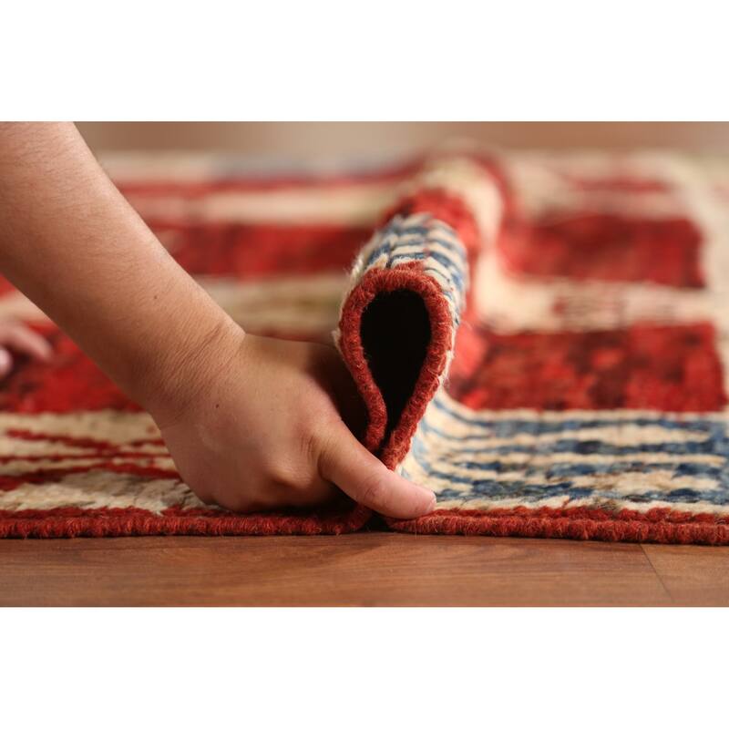 Red Moroccan Oriental Area Rug Handmade Wool Carpet - 6'9" x 9'10"