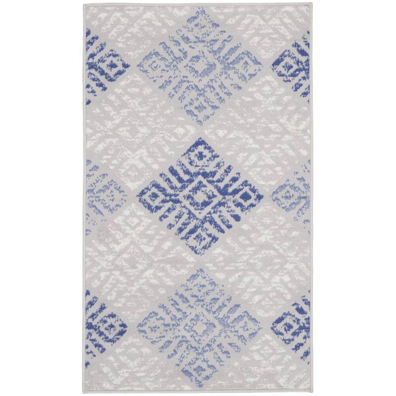 Cada Power Loomed Geometric Modern Stain Resistant Area Rug By HomeRoots - 60' X '36' X '0.39