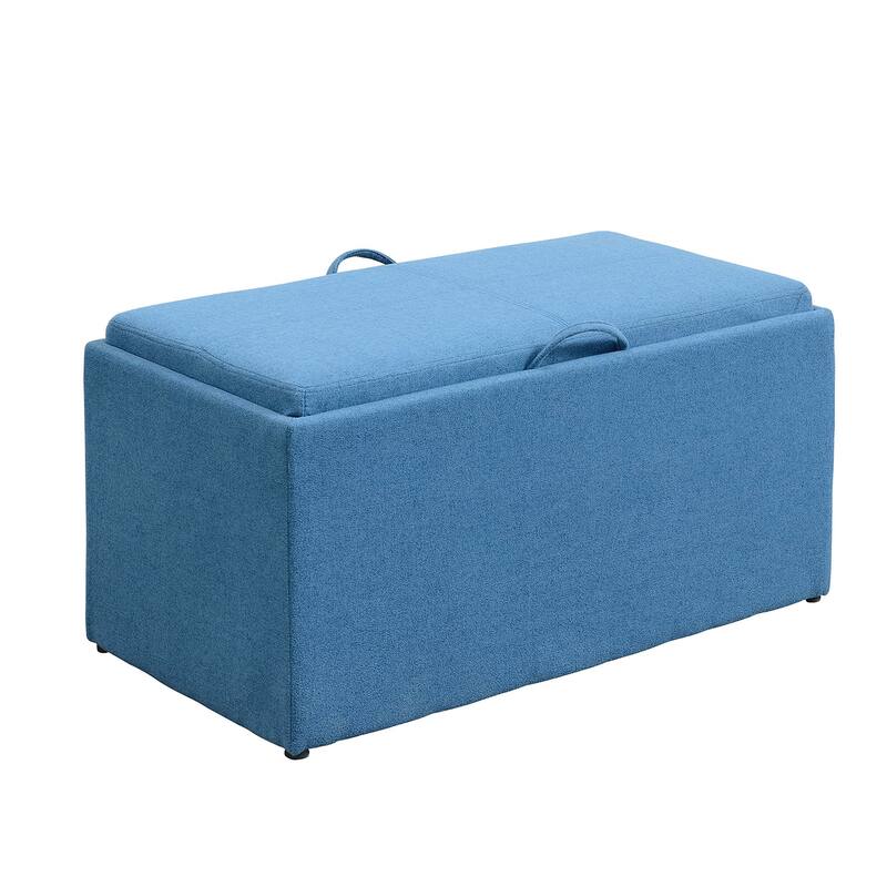 Designs4Comfort Sheridan Storage Bench with Reversible Tray and 2 Side Ottomans
