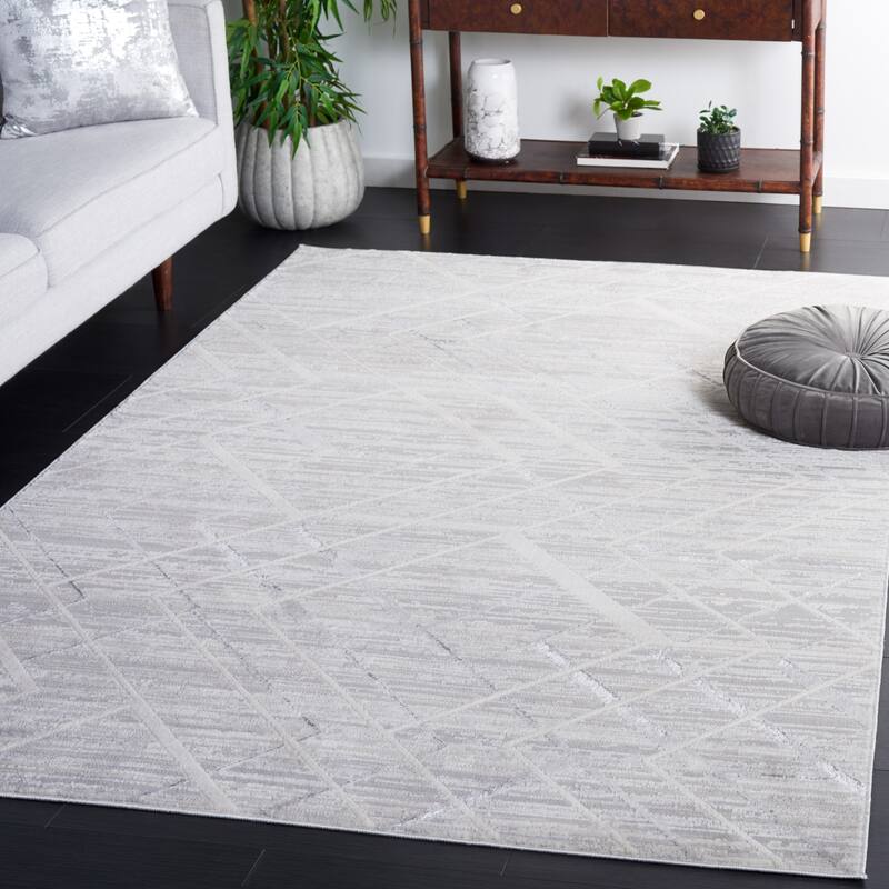 SAFAVIEH Hanna Deidra Contemporary Rug - 5'3" x 7'6" - Ivory/Light Grey