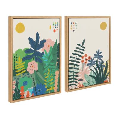 Kate and Laurel Sylvie Zen Garden 1 and 2 Framed Canvas Art Set by Kelly Knaga