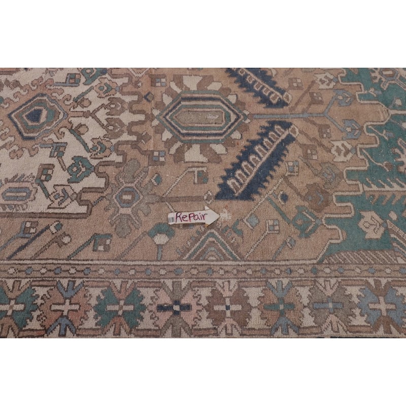Geometric Bakhtiari Persian Vintage Rug Handmade Wool Carpet - 5'0" x 9'9"