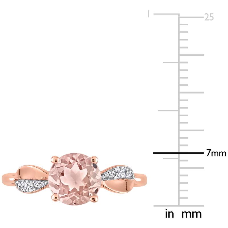 Miadora Morganite and Diamond Accent Cocktail Ring in 14k Rose Gold