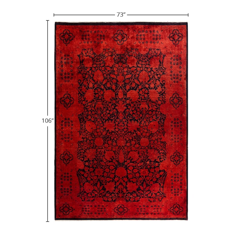 Contemporary Overdyed Wool Hand Knotted Area Rug - 6' 1" x 8' 10"