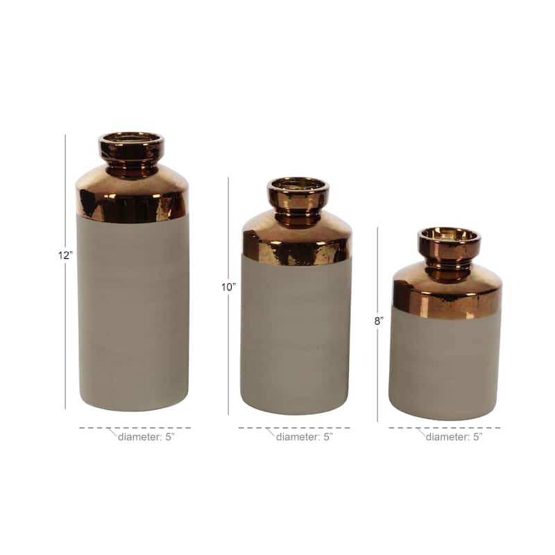 Grey Ceramic Contemporary Vase (Set of 3)