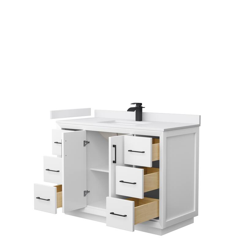 Strada 48-Inch Single Vanity Set, Cultured Marble Top