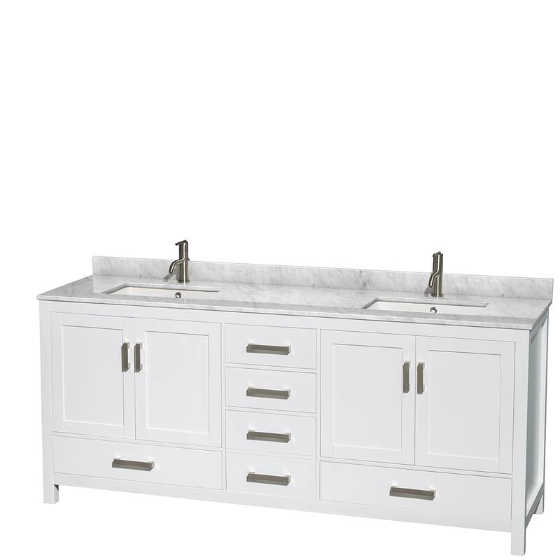 Wyndham Collection Sheffield Double Vanity Set, Medicine Cabinets