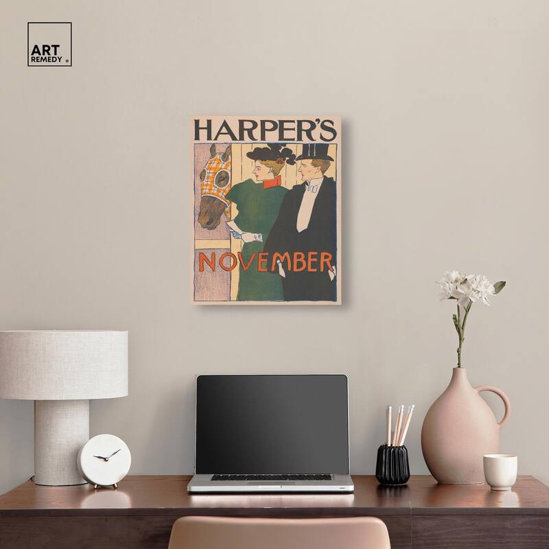 Harpers November 1895 Canvas by Art Remedy, Gallery Wrapped