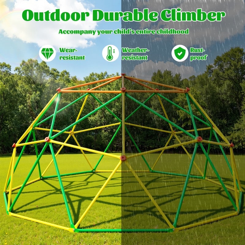 10FT Geometric Climbing Dome Climber Playground for Kids 3-10, Climbing Toys for Kids - N/A