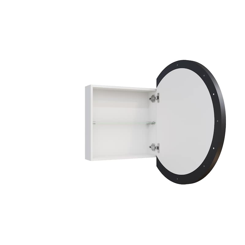 One Door Steel Frame Round Shape Medicine Cabinet