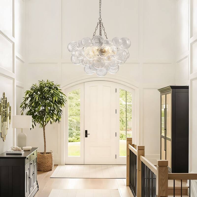 Starsky 6-Light Swirled Bubble Glass Globe chandelier