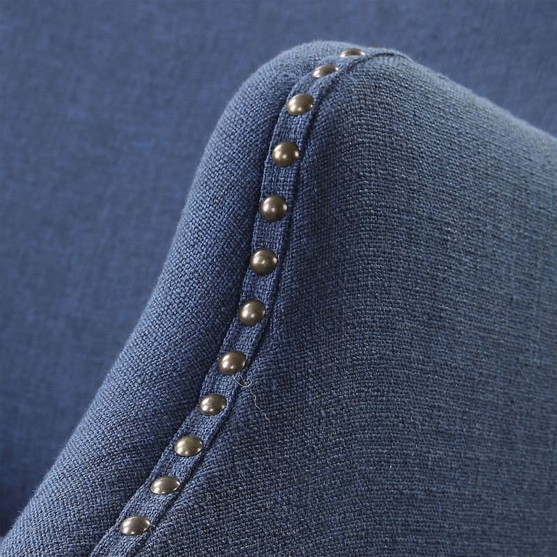 Uttermost Yareena 24-1/2" Wide Wood Framed Linen Wingback Chair - Denim Blue