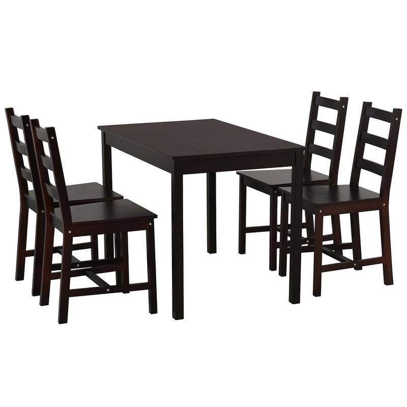 Modern 5-piece Dining Set with Wooden Dining Table and Chair Set of 4