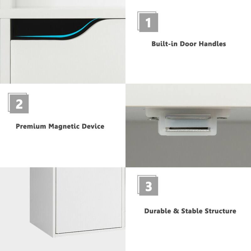 Gymax 9 Cube Bookcase Cabinet Wood Bookcase Storage Shelves Room - See Details