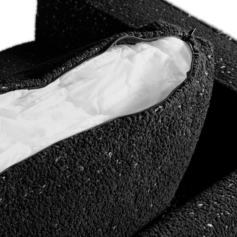 Furniture of America Isidora Contemporary Boucle Sofa Set with Back Pillows and Wooden Legs, 2-Piece or 3-Piece Options