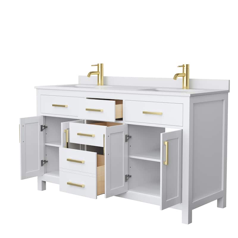 Beckett 60 Inch Double Vanity, Cultured Marble Top