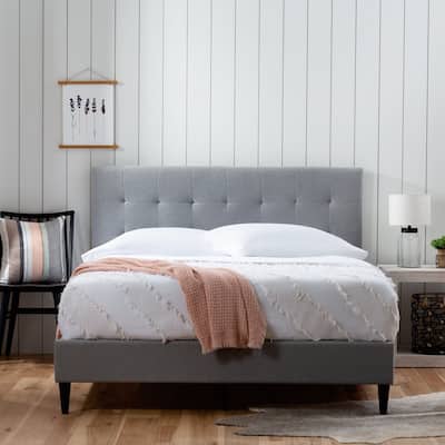 Brookside Mary Upholstered Platform Bed Frame with Square Tufting