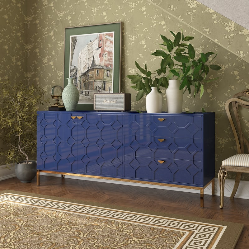 Clihome 2-Door Accent Cabinet with 3 Drawer Dressers