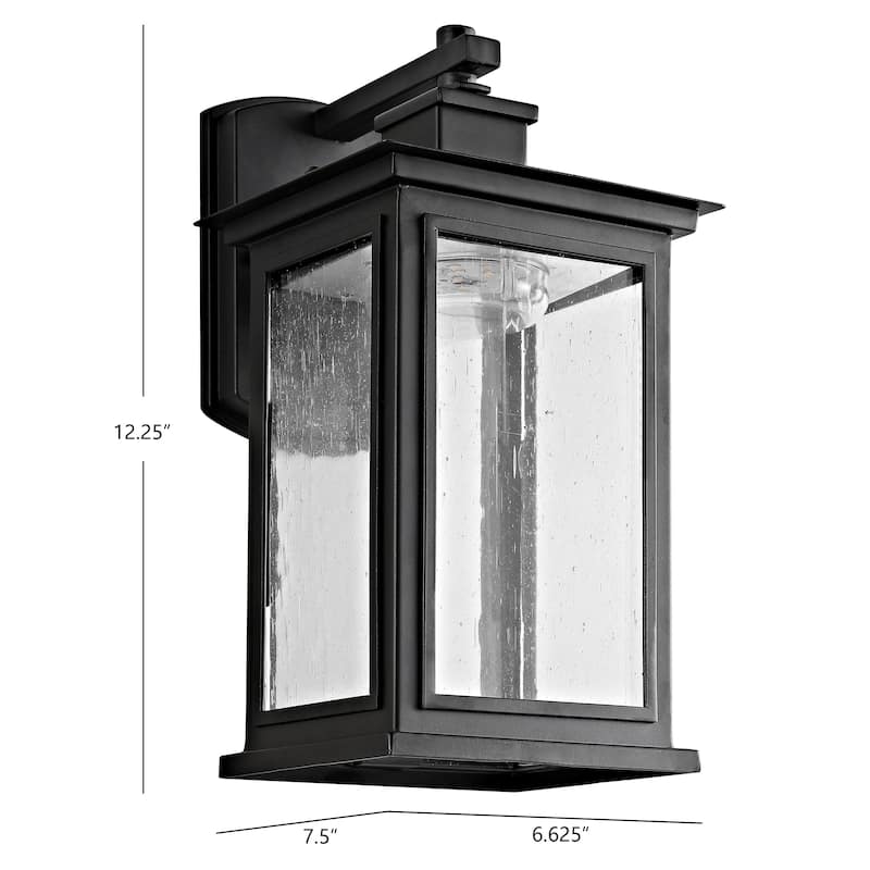 SAFAVIEH Taylen Outdoor Bronze Wall Lantern - 6.6"x7.4"x12.3" - 7"W x 7"D x 12"H