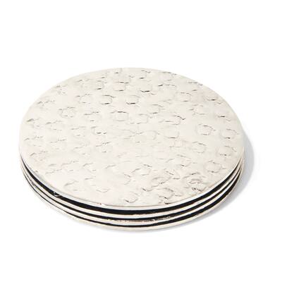 Silver Bubbles Set Of 4 Coasters - 5" dia.
