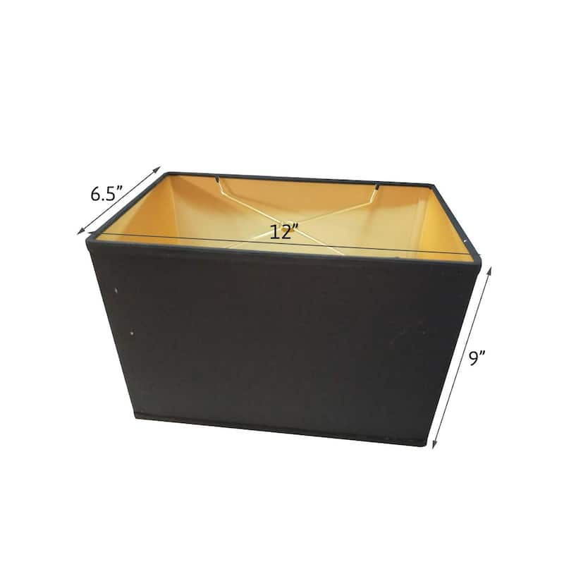 Rectangular Drum Lampshade (6.5x12) (6.5x12) x 9 Softback Black Shantung Fabric