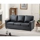 preview thumbnail 1 of 44, Rita Living Room 3-Seat Genuine Leather Sofa with Solid Wood Legs and Nailhead BLACK